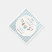 Brown Blue Cothesline Cowboy Baby Dusche Serviette (Ecke)