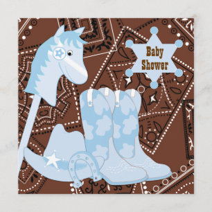 Brown Blue Cowboy Boots Cowboy Baby Dusche Einladung