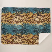 Brown Blue Cowhide Sherpadecke (Vorderseite (Horizontal))