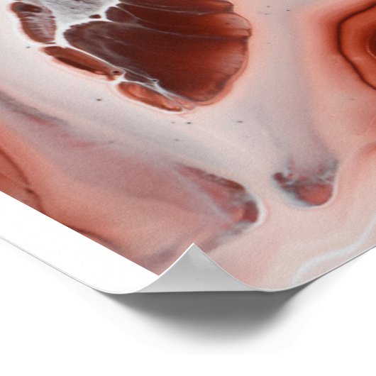 Brown Blue Fluid Art Stone Geode Agate Painting Poster (Ecke)