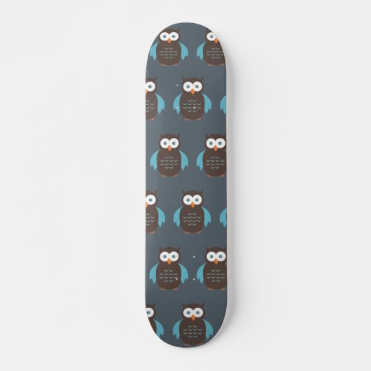 Brown & Blue Owl Skateboard (Vorne)
