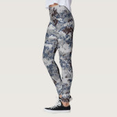 Brown Blue Pattern Camouflage Frauen Leggings (Links)