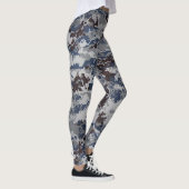 Brown Blue Pattern Camouflage Frauen Leggings (Rechts)