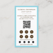 Brown Blue Stripes Bakery Logo Loyalty Punch Visitenkarte (Rückseite)