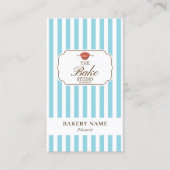 Brown Blue Stripes Bakery Logo Loyalty Punch Visitenkarte (Vorderseite)