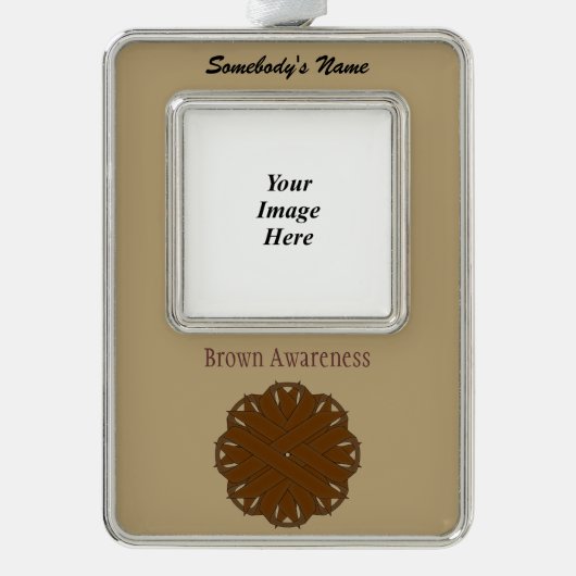 Brown Blume Ribbon Tmpl (V-O) von Kenneth Yoncich Rahmen-Ornament Silber (Vorderseite)