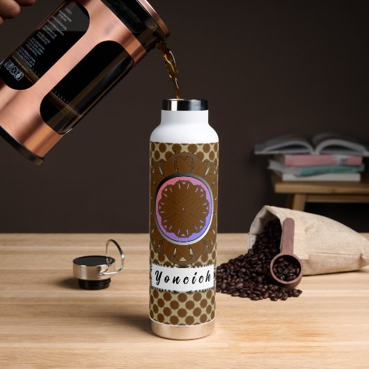 Brown Blume Ribbon von Kenneth Yoncich Trinkflasche (Kaffee)