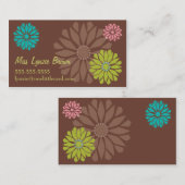 Brown-Blumen-Power-Geschäfts-Karte Visitenkarte (Vorne/Hinten)