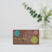 Brown-Blumen-Power-Geschäfts-Karte Visitenkarte (Stehend Vorderseite)