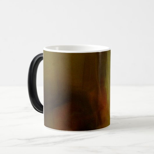Brown Blur Background Coffee Mug Verwandlungstasse (Vorderseite Links)