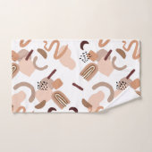 Brown Boho Abstrakt Print Badhandtuch Set (Handtuch)