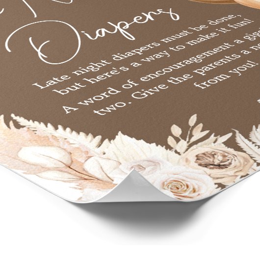 Brown Boho Bären Ballon Spate Night Diapers Poster (Ecke)