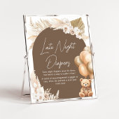 Brown Boho Bären Ballon Spate Night Diapers Poster