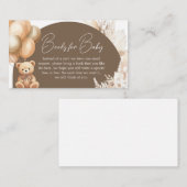 Brown Boho Bear Balloon Baby Showbücher für Baby Begleitkarte (Vorne/Hinten)