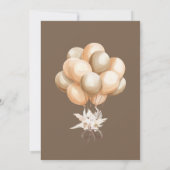 Brown Boho Bear Balloon Babydusche Einladung (Rückseite)