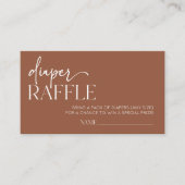 Brown Boho Bohemisch Baby Dusche Windeln Raffle Begleitkarte (Vorderseite)
