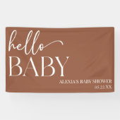 Brown Boho Bohemisch Hello Baby Dusche Banner (Horizontal)