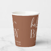 Brown Boho Bohemisch Hello Baby Dusche Pappbecher (Links)