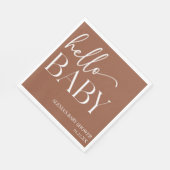Brown Boho Bohemisch Hello Baby Dusche Serviette (Ecke)