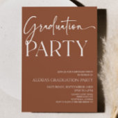 Brown Boho Bohemisch Minimal Graduation Party Einladung