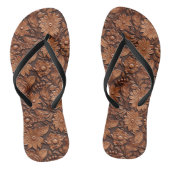 Brown Boho Floral Badesandalen (Fußbett)