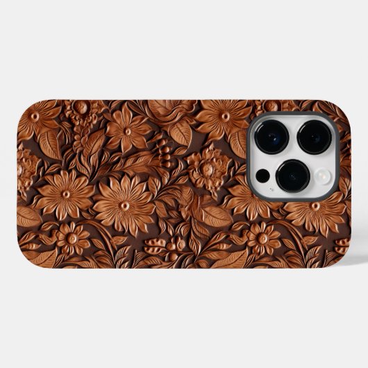 Brown Boho Floral Case-Mate iPhone Hülle (Rückseite (Horizontal))