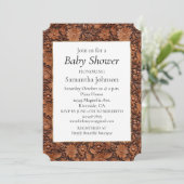 Brown Boho Floral Einladung (Stehend Vorderseite)