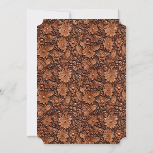Brown Boho Floral Einladung (Rückseite)