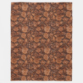 Brown Boho Floral Fleecedecke (Vorderseite)