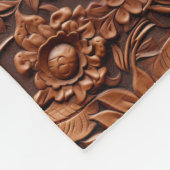 Brown Boho Floral Fleecedecke (Ecke)