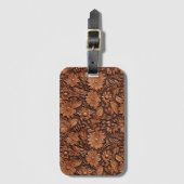 Brown Boho Floral Gepäckanhänger (Vorderseite Vertikal)
