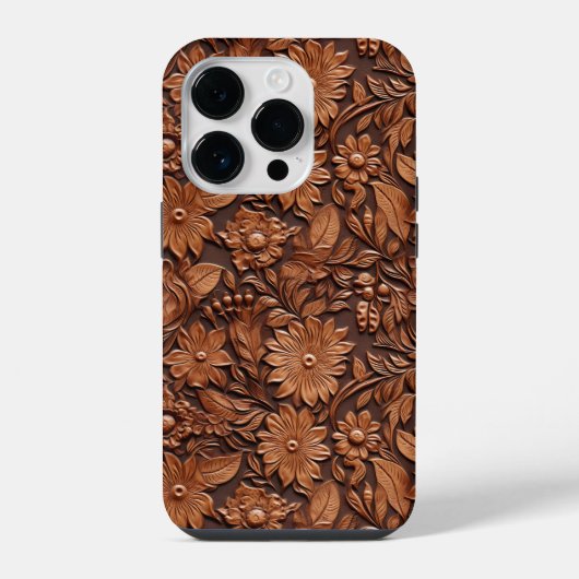 Brown Boho Floral iPhone Hülle (Rückseite)