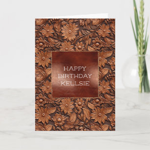 Brown Boho Floral Karte
