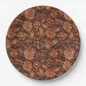 Brown Boho Floral Pappteller (Vorderseite)