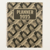 Brown Boho Geometric Abstrac Customizable Planer (Vorderseite)