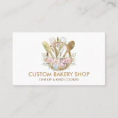 Brown Boho Kochen Blume Rustikales Bäckereien Visitenkarte (Vorderseite)