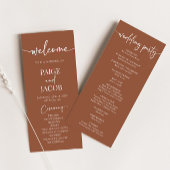Brown Boho Minimal Minimalistisch Wedding Program