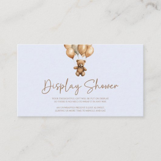 Brown Boho Teddy Bear Babydusche Begleitkarte (Vorderseite)