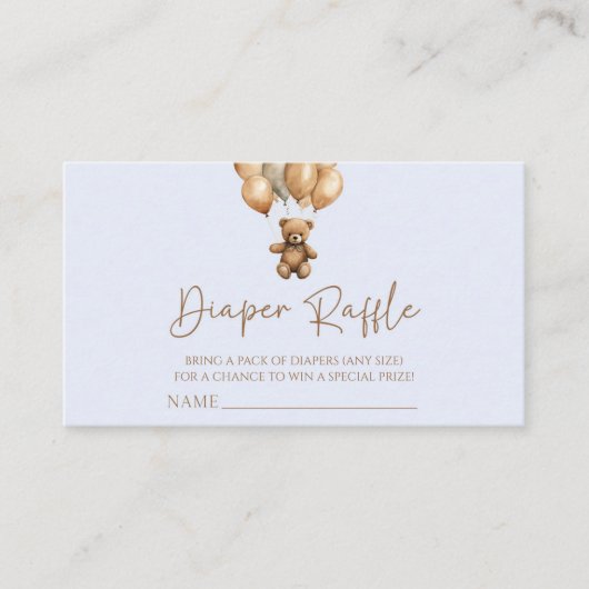 Brown Boho Teddy Bear Babydusche Windelwindeln Begleitkarte (Vorderseite)