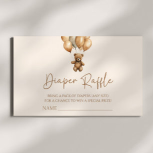 Brown Boho Teddy Bear Babydusche Windelwindeln Begleitkarte