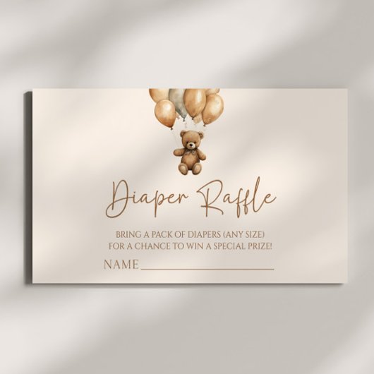 Brown Boho Teddy Bear Babydusche Windelwindeln Begleitkarte