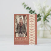 Brown Boho Tribal Textile Textile Textile Textile Ankündigungspostkarte (Stehend Vorderseite)