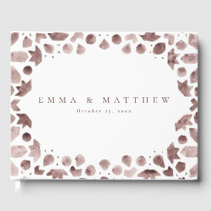 Brown Boho Wasserfarbe Mittelmeer Tile Gästebuch