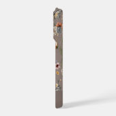 Brown Boho Watercolor Wildflowers Pattern  iPhone Hülle (Linke Seite)