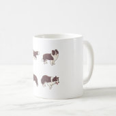 Brown Border Collie Pack Kaffeetasse (VorderseiteRechts)