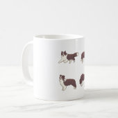 Brown Border Collie Pack Kaffeetasse (Vorderseite Links)
