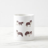 Brown Border Collie Pack Kaffeetasse (Mittel)