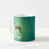 Brown Boston Terrier Danke für Design Kaffeetasse (Vorderseite Links)