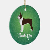 Brown Boston Terrier Danke für Design Keramik Ornament (Rechts)