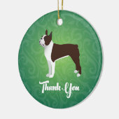 Brown Boston Terrier Danke für Design Keramik Ornament (Links)